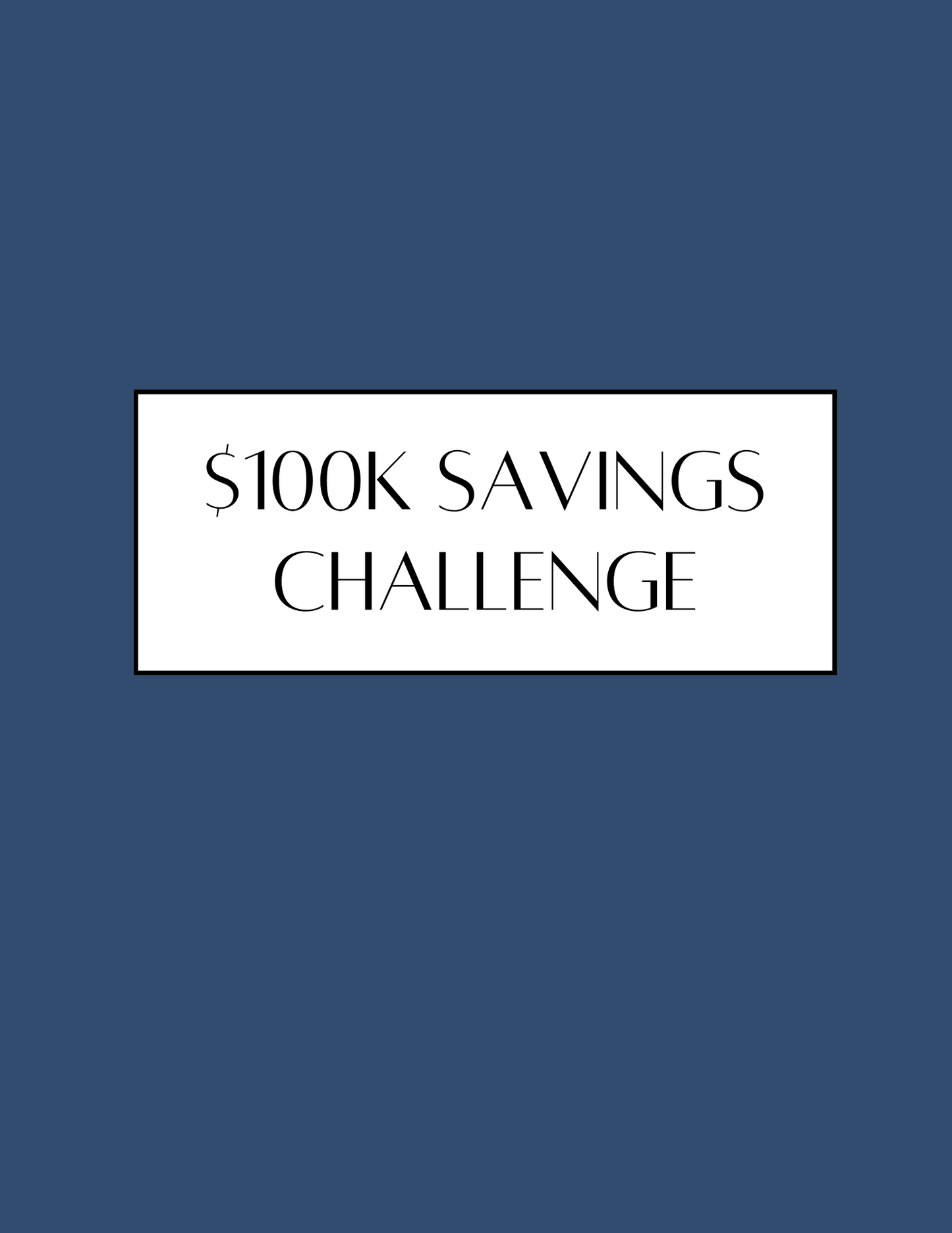 $100K Savings Challenge Book