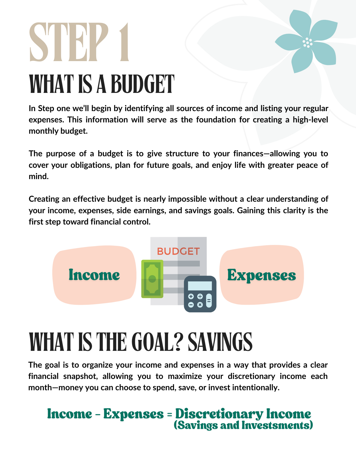 Before the Budget: Organized Finances